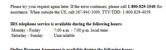 Is the IRS Online Payment Agreement Site Down?
